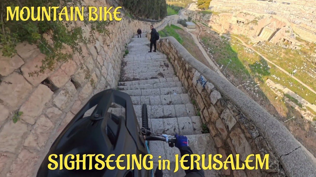 THE OLD CITY of JERUSALEM mountain bike experience. Israel Holyland. Old walls and ancient tombs.