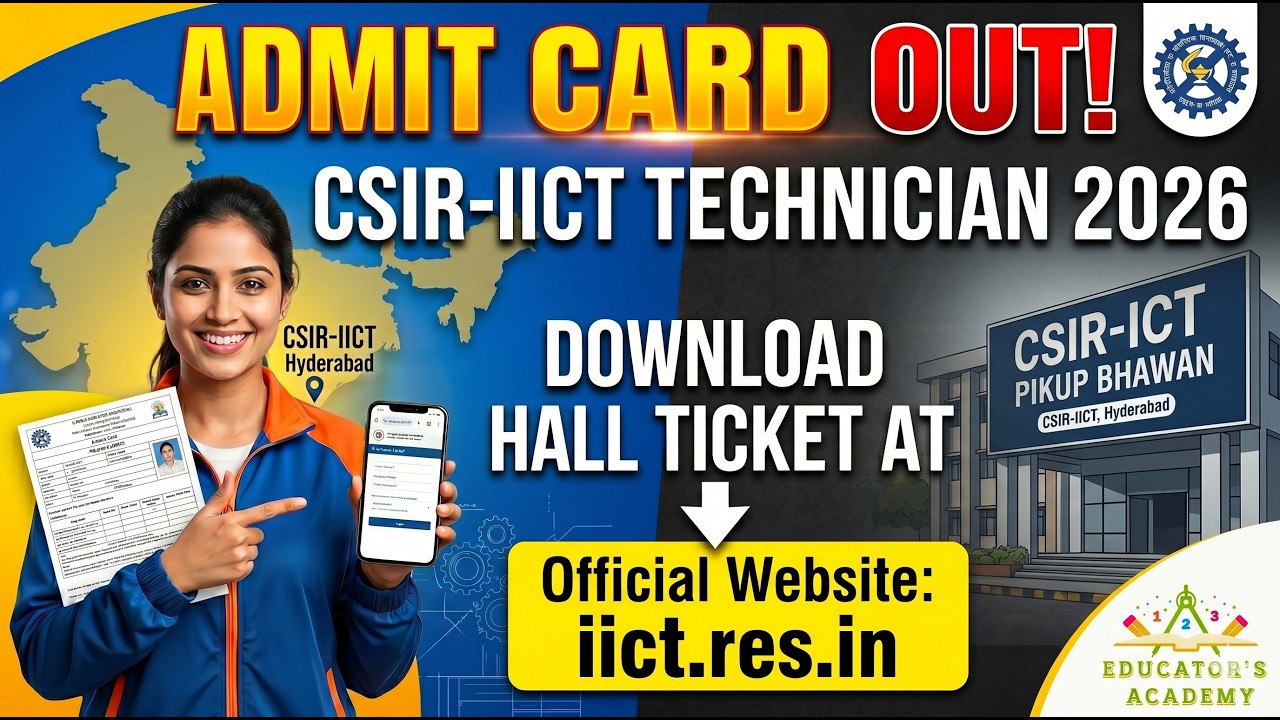 CSIR IICT Technician Admit Card 2026 OUT   Download Hall Ticket | iict download admit card
