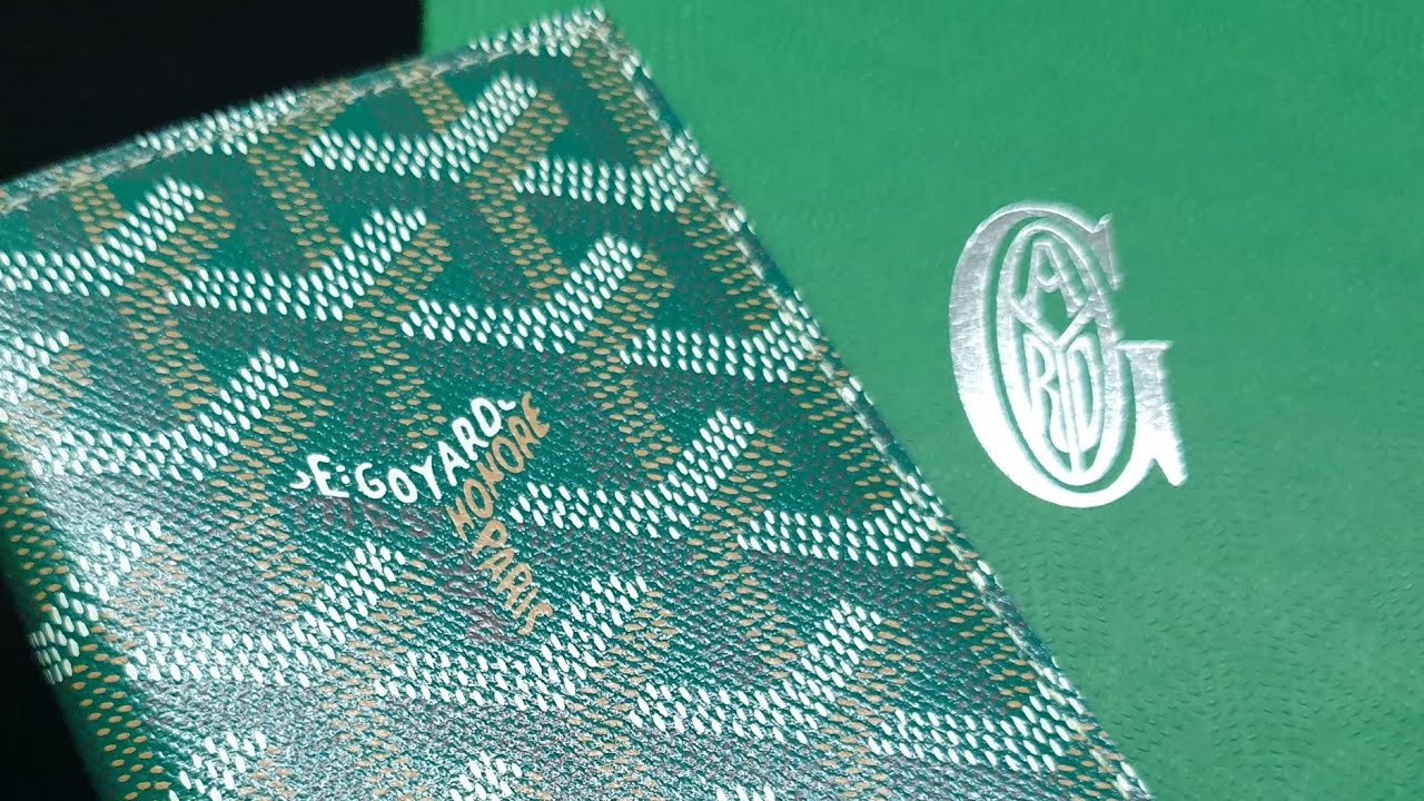 Unbox and Review Goyard Saint Marc Cardholder Wallet Green color.