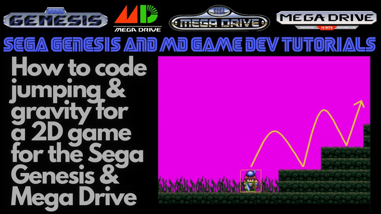 How to Code Jumping & Gravity: Sega Genesis & Mega Drive - Beginners Game Dev Tutorials