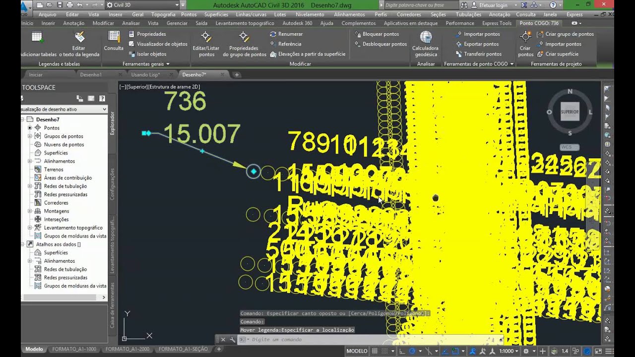 Converter pontos do AutoCAD em Pontos COGO do AutoCAD Civil 3D 2016