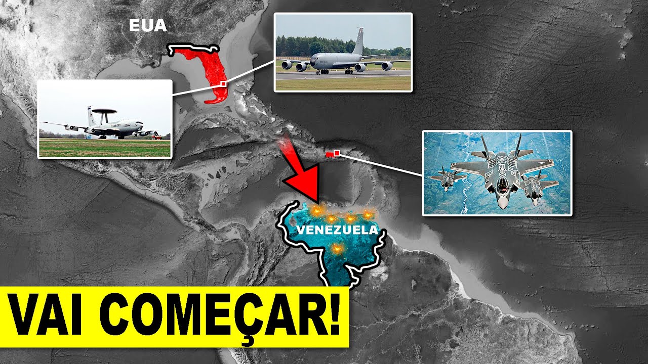 🚨Tudo pronto! EUA posicionam 28 aviões-tanque na Flórida e 20 F-35 no Caribe
