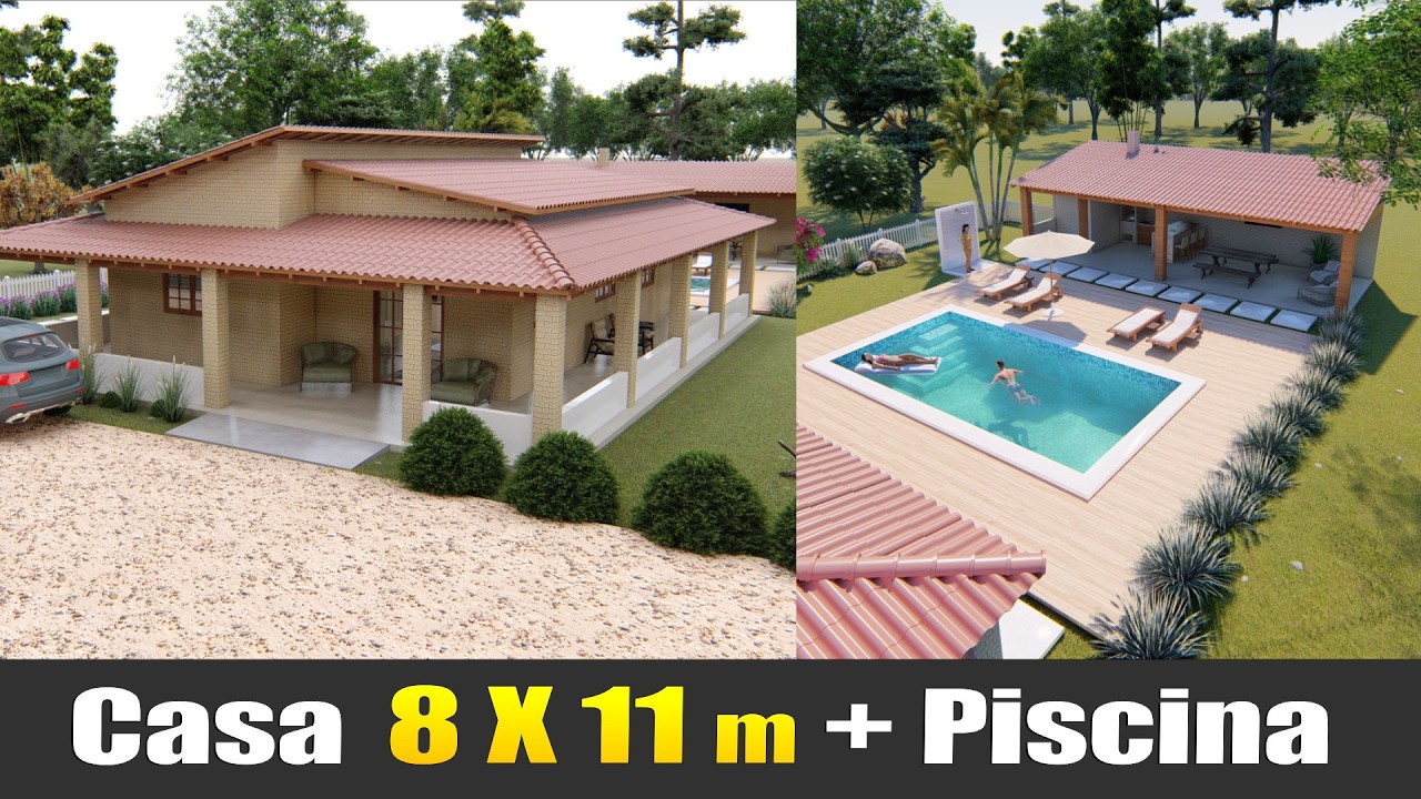 Pence numa casa top! 2 quartos e uma incrível  área de piscina