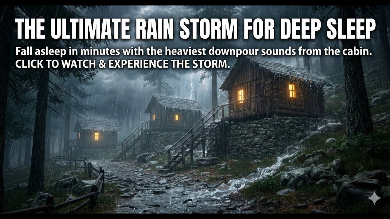 POWERFUL SLEEP AID Rainstorm for Insomnia Relief Brain Relaxation Thunder White Noise ASMR Therapy