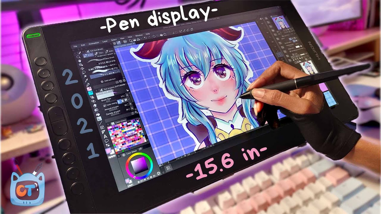 ✏️ Beginner Drawing Tablet 🌱 Huion Kamvas 16 (2021) Unboxing + Speedpaint🥕