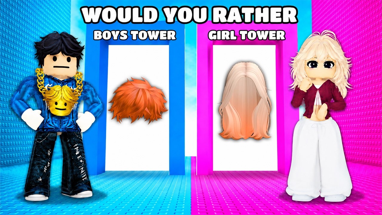 ROBLOX WOULD YOU RATHER: BOYS vs GIRLS TOWER!
