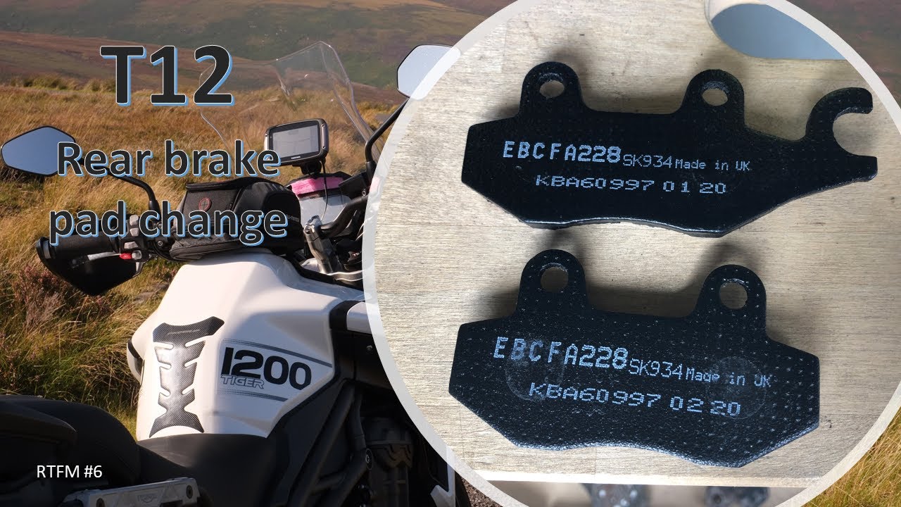 Triumph Tiger 1200 rear brake pad change (EBC GG)