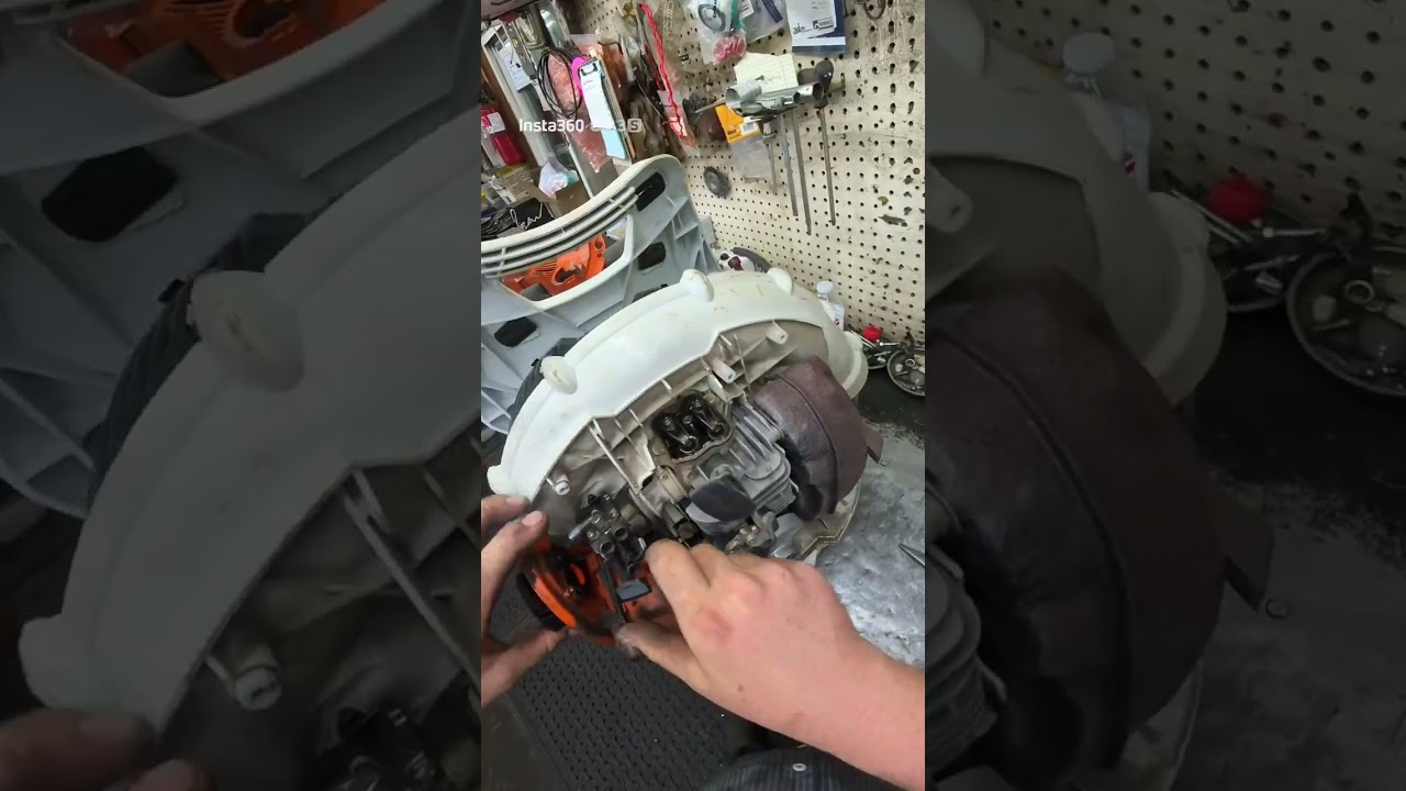 Заклинило ранцевый воздуходув, давайте выясним причину #механик #ремонт #stihl #двухтактный #fypシ゚