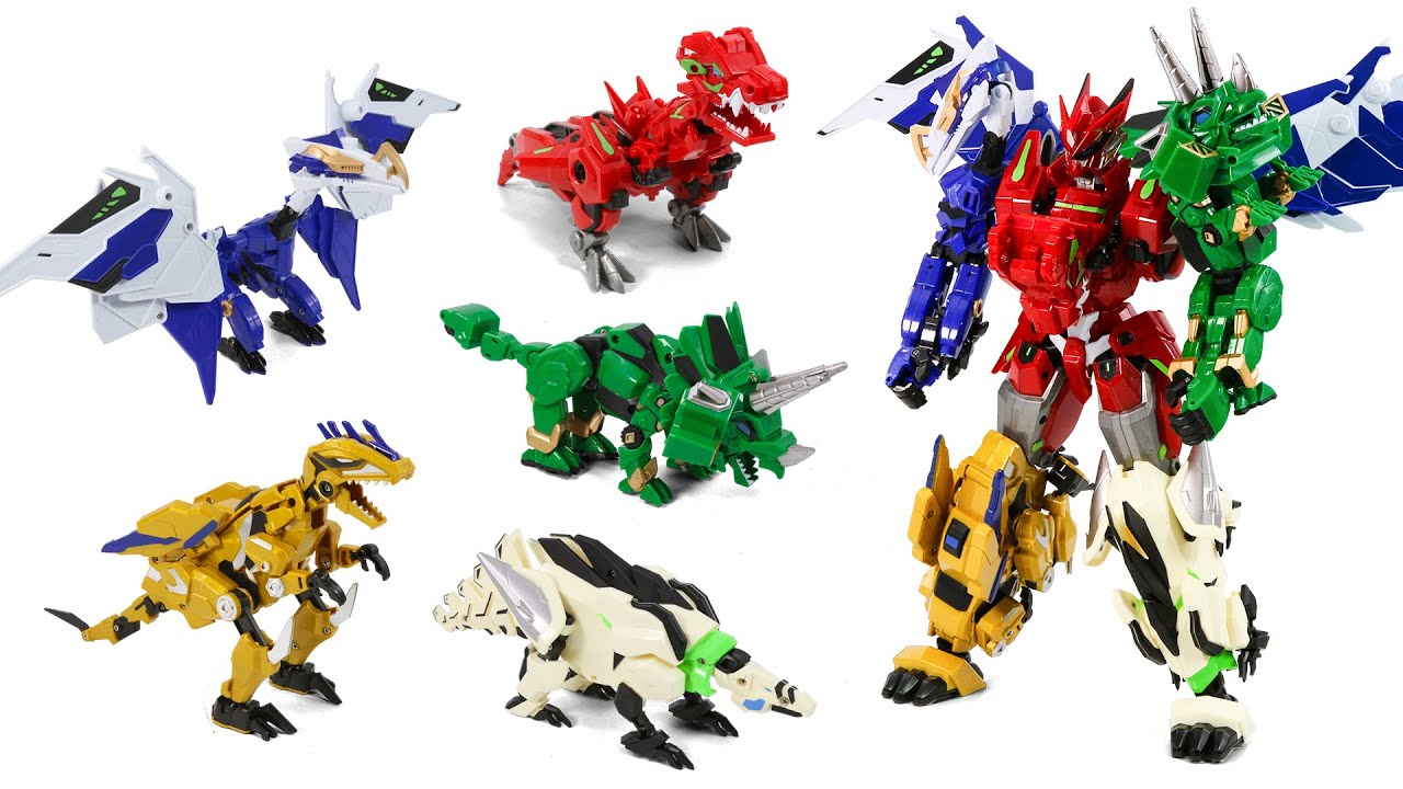 DragonForce2 God Of DragonX Tyranno Steago Ptera Ankylo Raptor Dinosaur Robot Toy Transformation