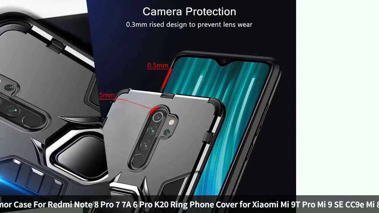 KEYSION Shockproof Armor Case For Redmi Note 8 Pro 7 7A 6 Pro K20 Ring Phone Cover for Xiaomi Mi ...