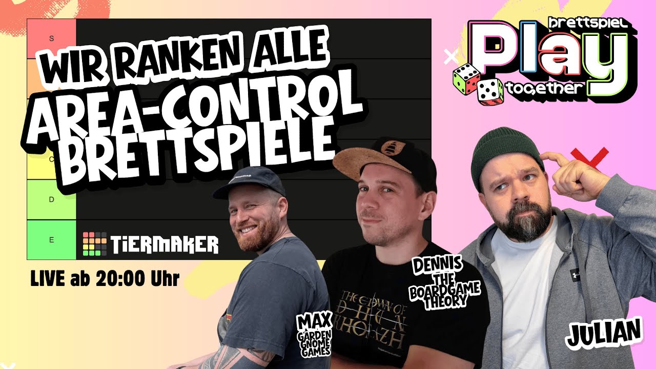BRETTSPIEL PLAY TOGETHER | Wir Ranken AREA CONTROL Brettspiele!