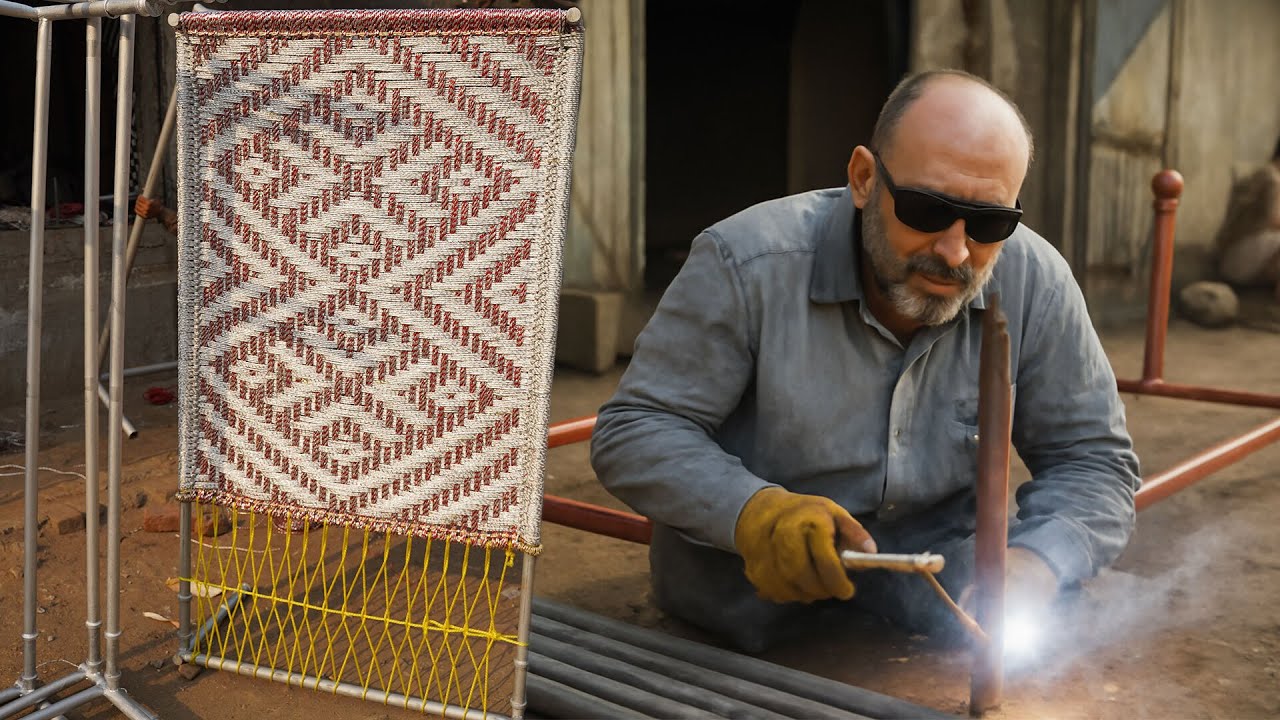 Making Metal Cot | Weaving with Plastic Rope| Factory Inside