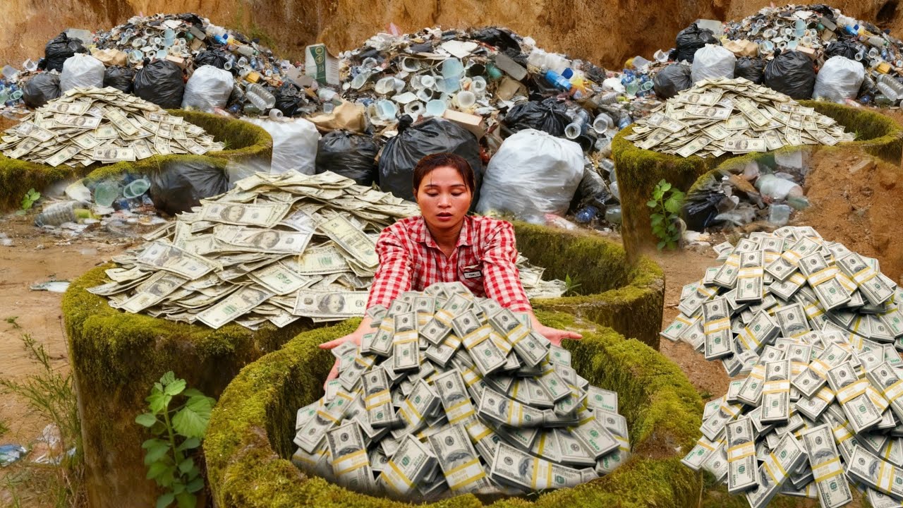 Girl finds large sum of money in abandoned concrete drain