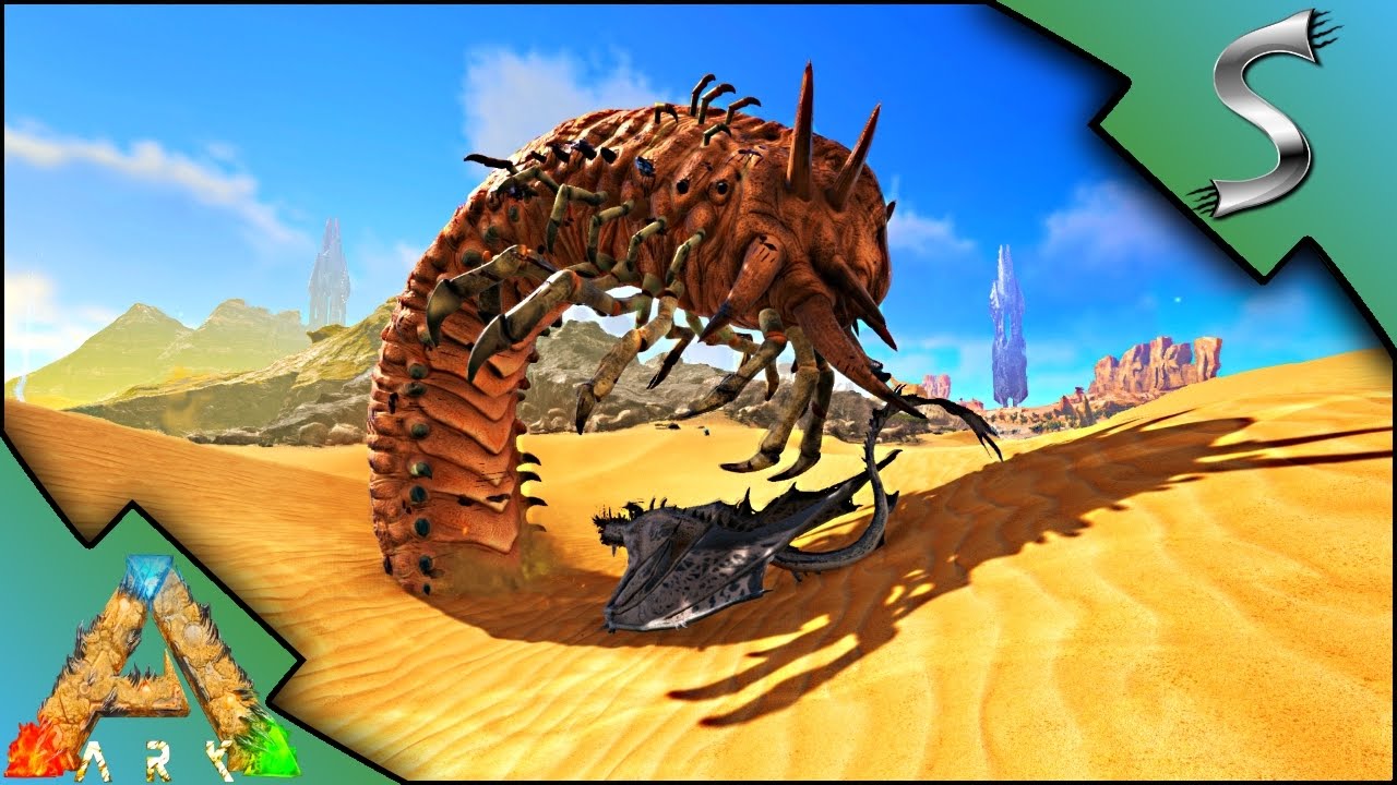 ALPHA DEATHWORM VS WYVERN! FARMING HORNS & HUNTING WORMS! - Ark: Scorched Earth [Gameplay S2E14]
