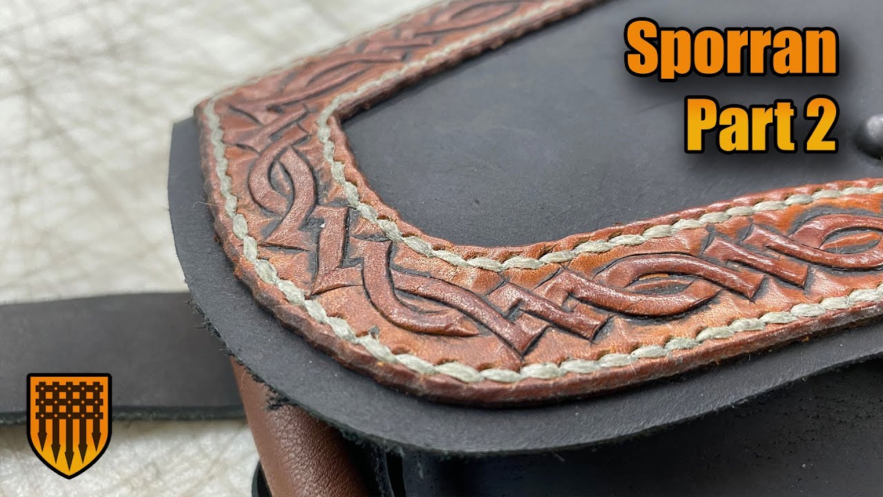 Making a Leather Sporran with Pattern Part 2