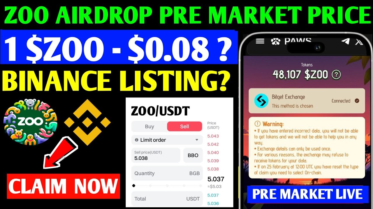 Zoo Airdrop Price Prediction | Zoo Airdrop Binance Listing | Zoo Token Price |Zoo Airdrop New Update