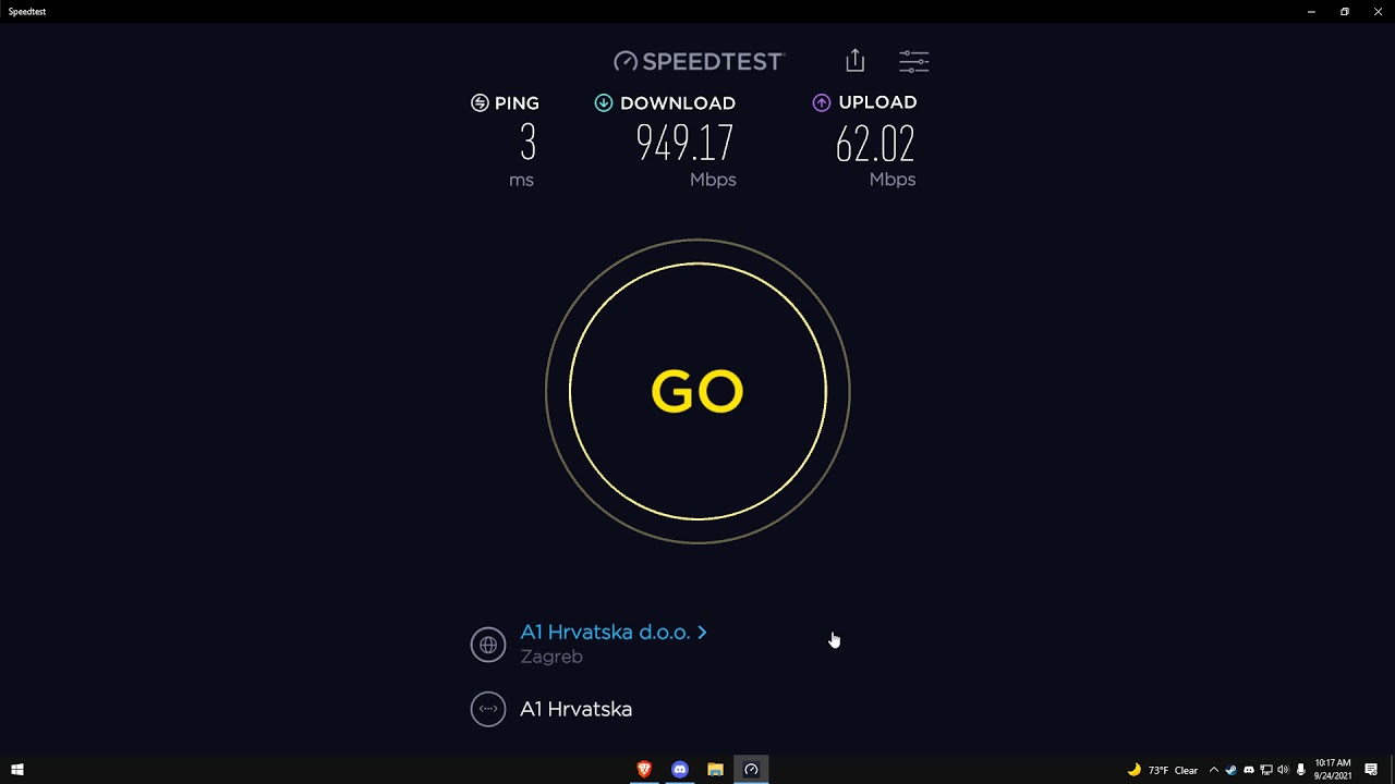 A1 Hrvatska - Turbo Internet [ Koaksijalni kabel ] Speed Test