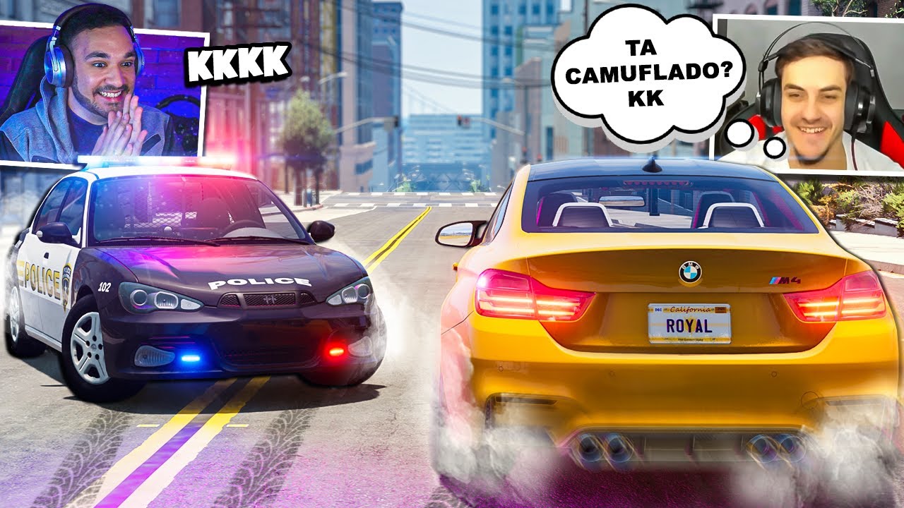 TROLEI o MACHINE FINGINDO ser BOT POLICIAL no BeamNG.drive Multiplayer