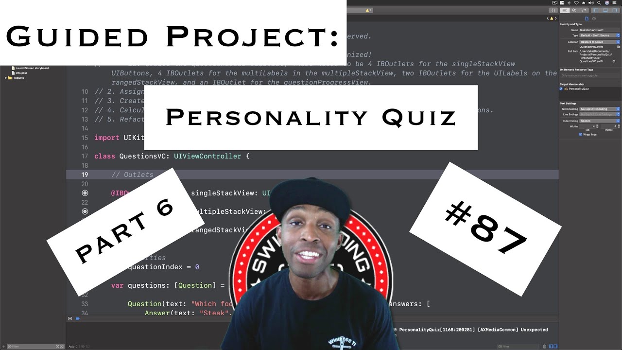 App Development with Swift Guided Project 3: Personality Quiz - Part 6