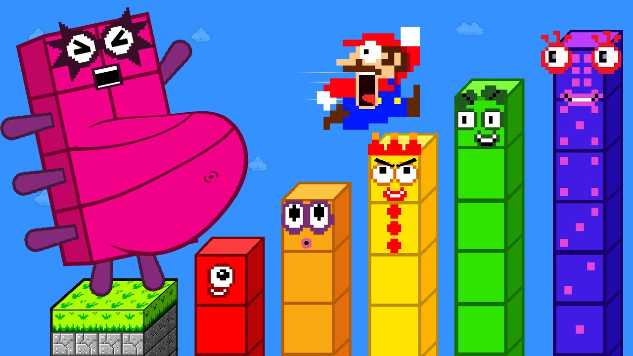 Mario vs The Biggest Sized Number 8 - Bubbly Tummy Story | Game Animation