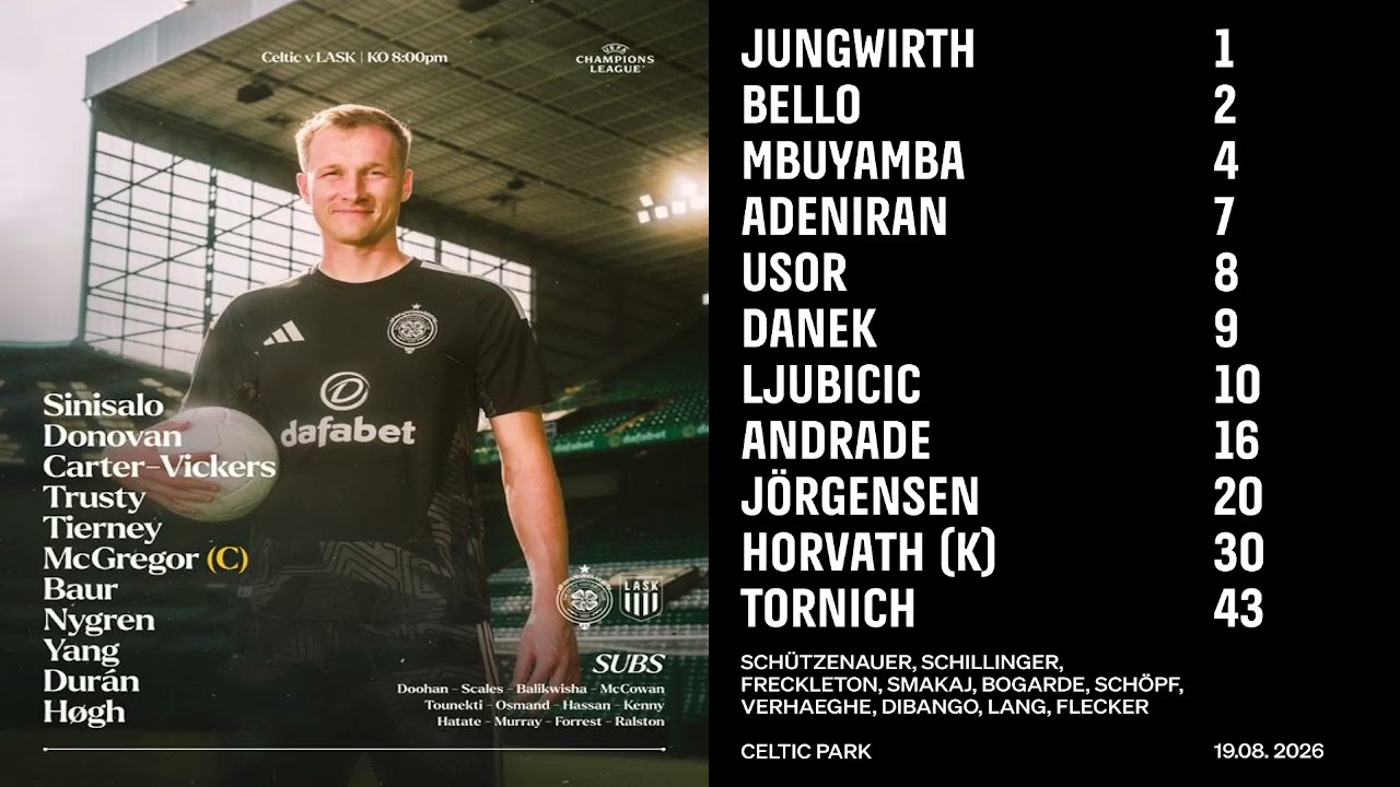 Celtic Vs LASK Champions League qualifiers 1st Leg  Play Offs BBC Radio