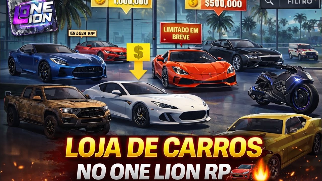 LOJA DE CARROS NO ONE LION RP 🚗🔥 | TODOS OS CARROS + QUAIS VALEM A PENA!