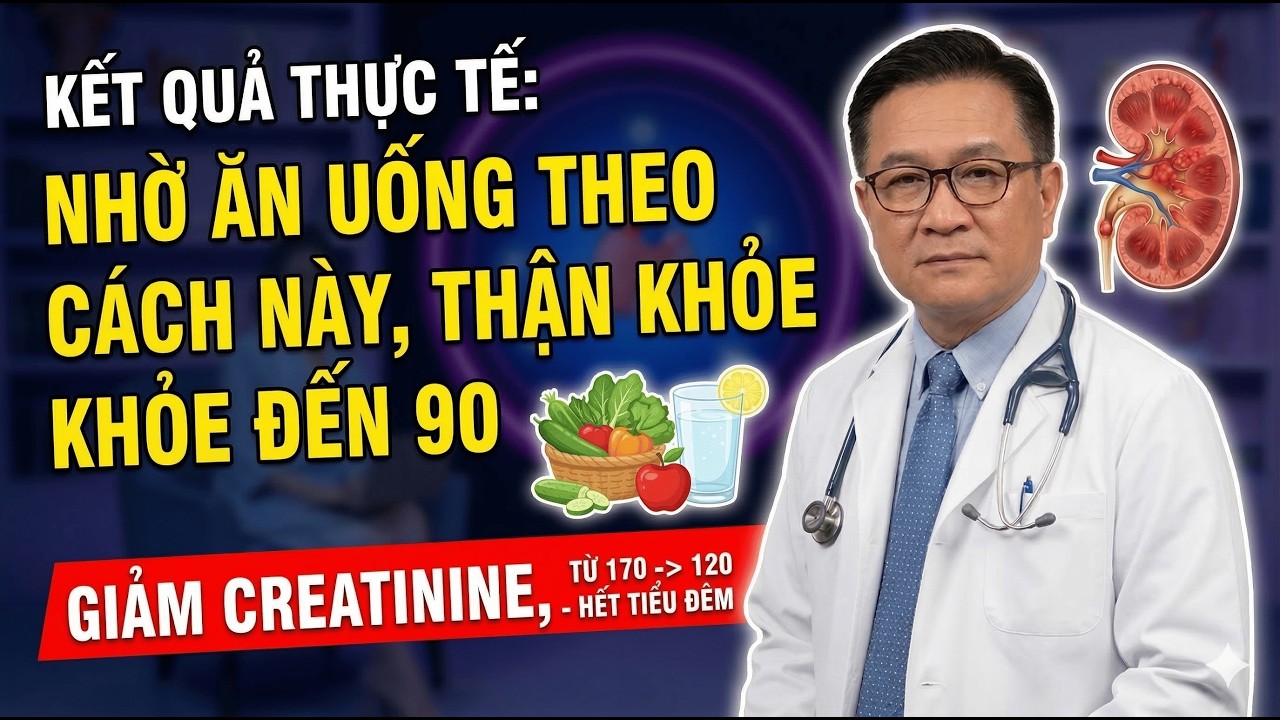 BÁC SĨ Mách: 5 NGUYÊN TẮC ĂN UỐNG Phục Hồi THẬN YẾU, Hạ CREATININE Tự Nhiên, THẬN Khỏe Tới Tuổi 90
