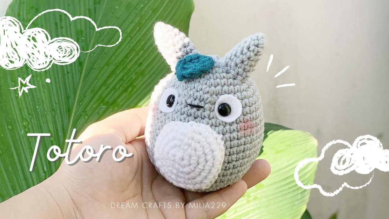 Crochet Totoro keychain step-by-step tutorial/ How to crochet totoro doll/ Dream Crafts by Milia229