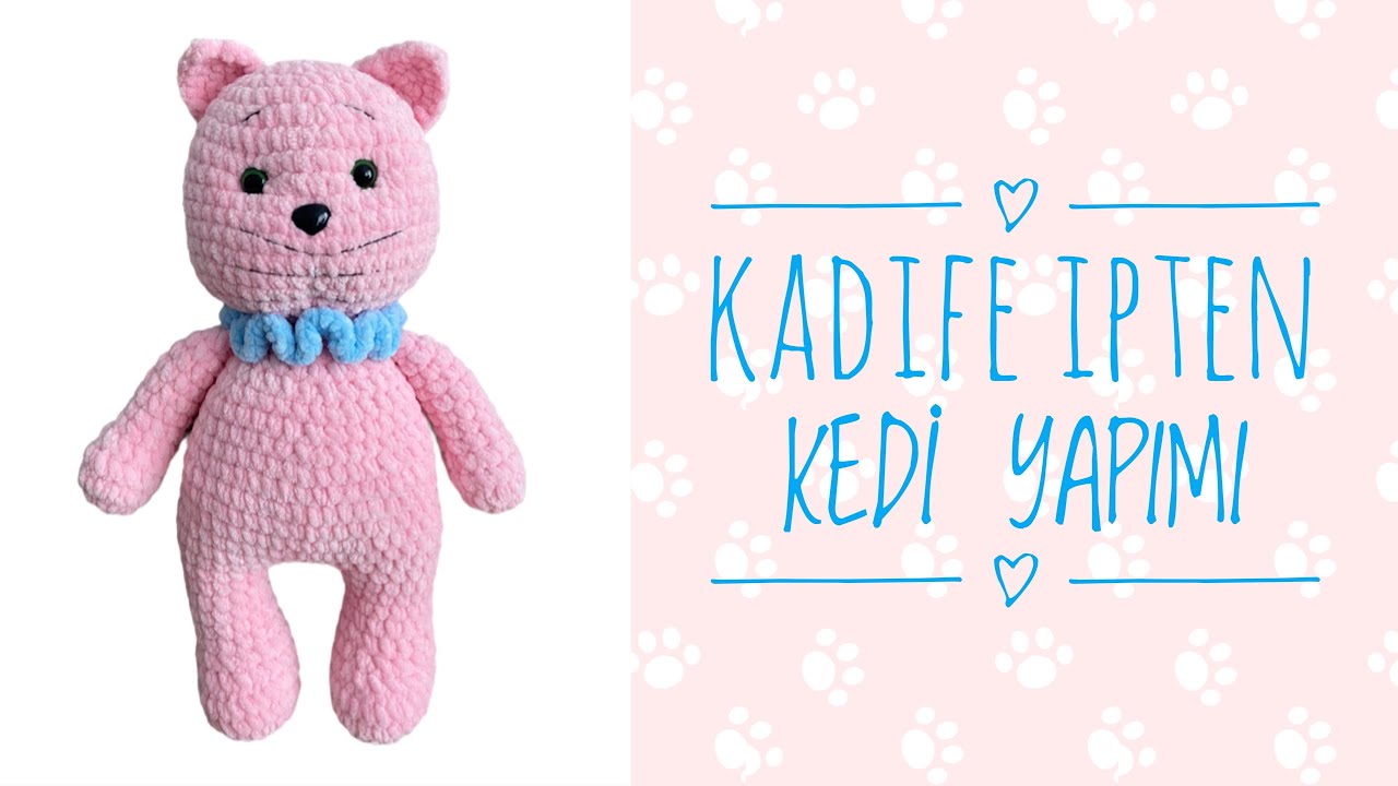 Kadife İpten Amigurumi Kedi🐱 ENGLISH SUBTITLES (Kafa,Kulak,Birleştirme) 2/2