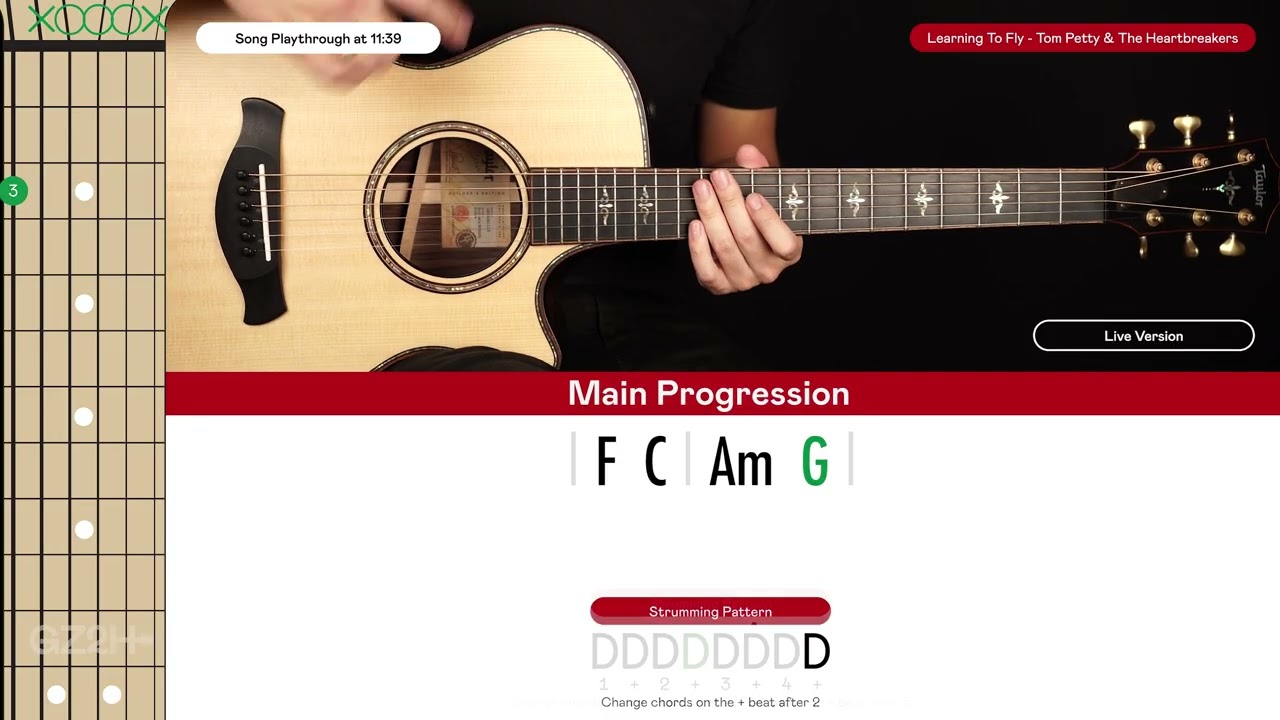 Learning To Fly Guitar Cover Tom Petty 🎸|Tabs + Chords|