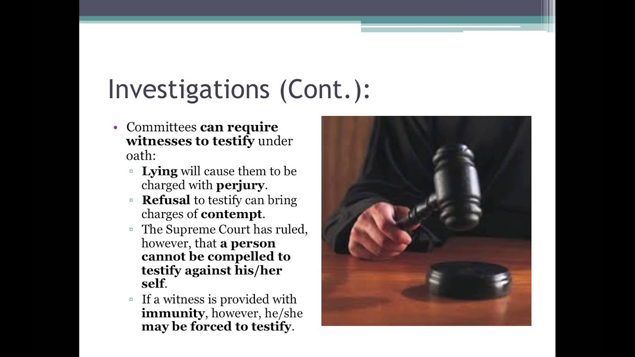 Congressional Investigations and Oversight