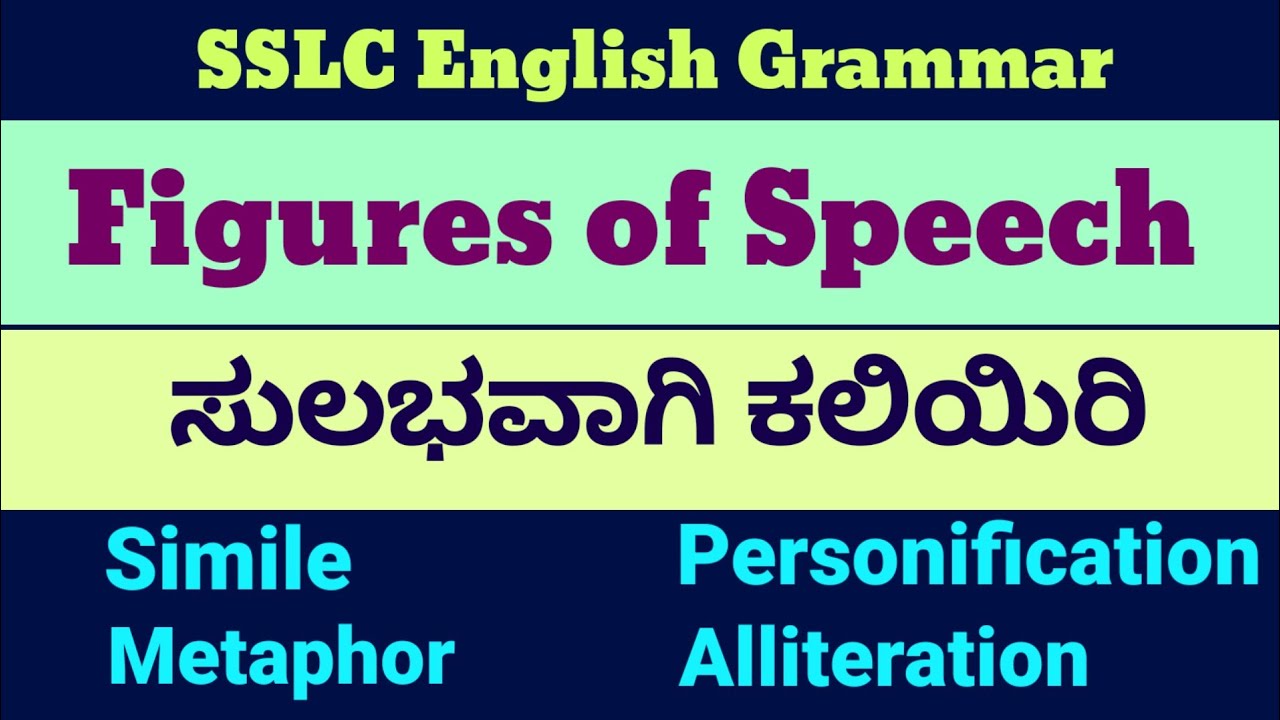 Figures of Speech Kannada Explanation SSLC Grammar Simile Metaphor  Personification  Alliteration