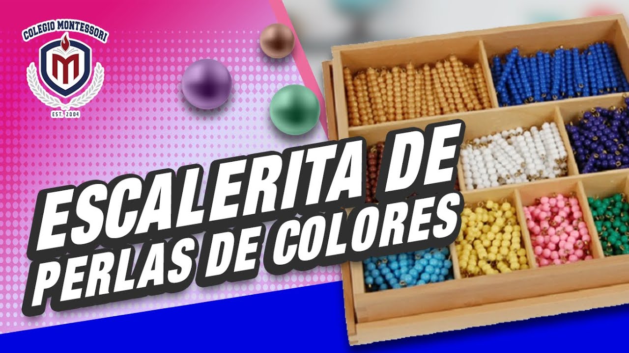 ¿Cómo sumar con MONTESSORI? 🌼  Escalerita de perlas de colores presentación 2
