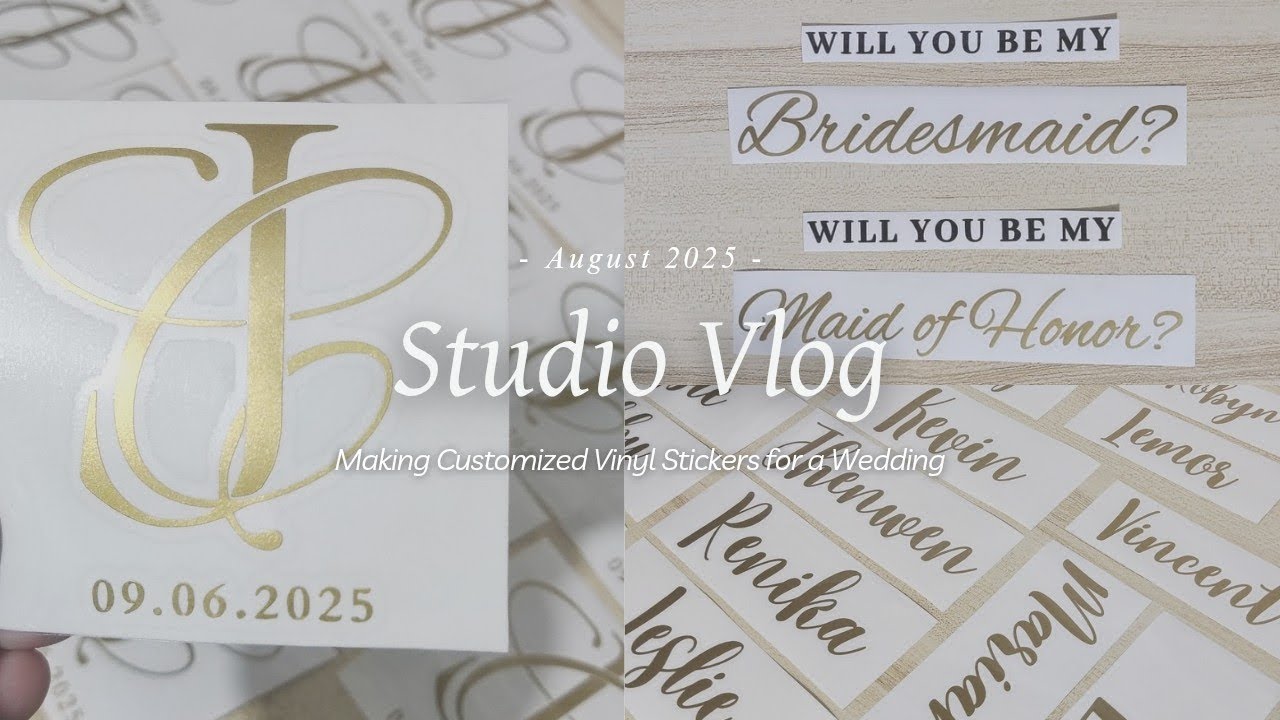 Studio Vlog Ph #16: Making Customized Vinyl Stickers for a Wedding | My First Real Client 💛