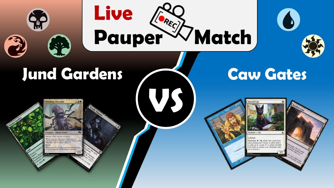 [Live Pauper Match] Jund Gardens vs Caw Gates | Pauper MTG