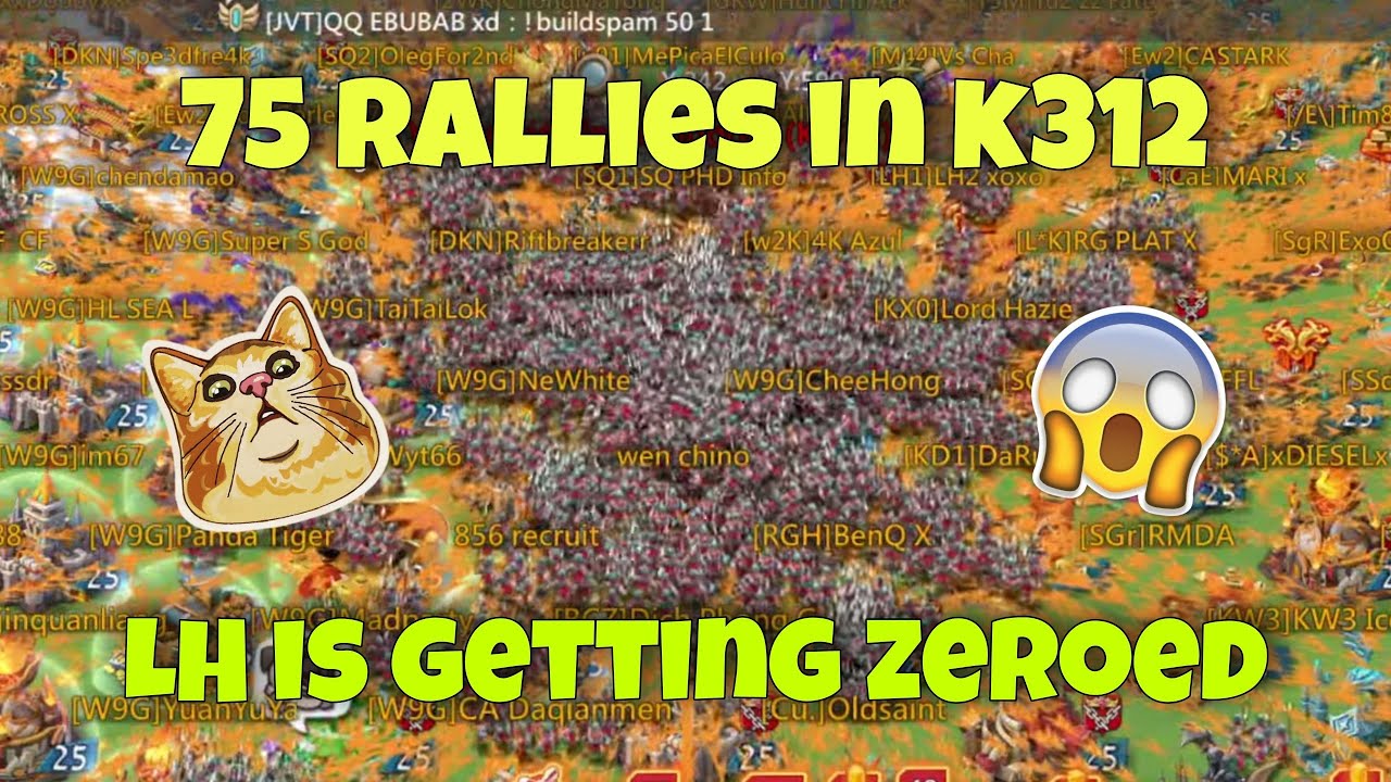 Lords Mobile - K312 making history. 75 rallies for rally party! LH family is getting zeroed