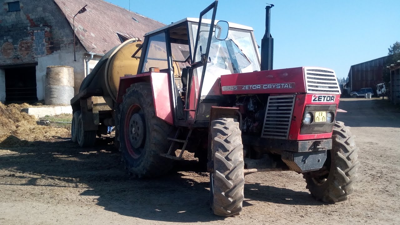 Zetor 8045 + Fekal  vyvoz močůvky na hnoji&scaron;tě