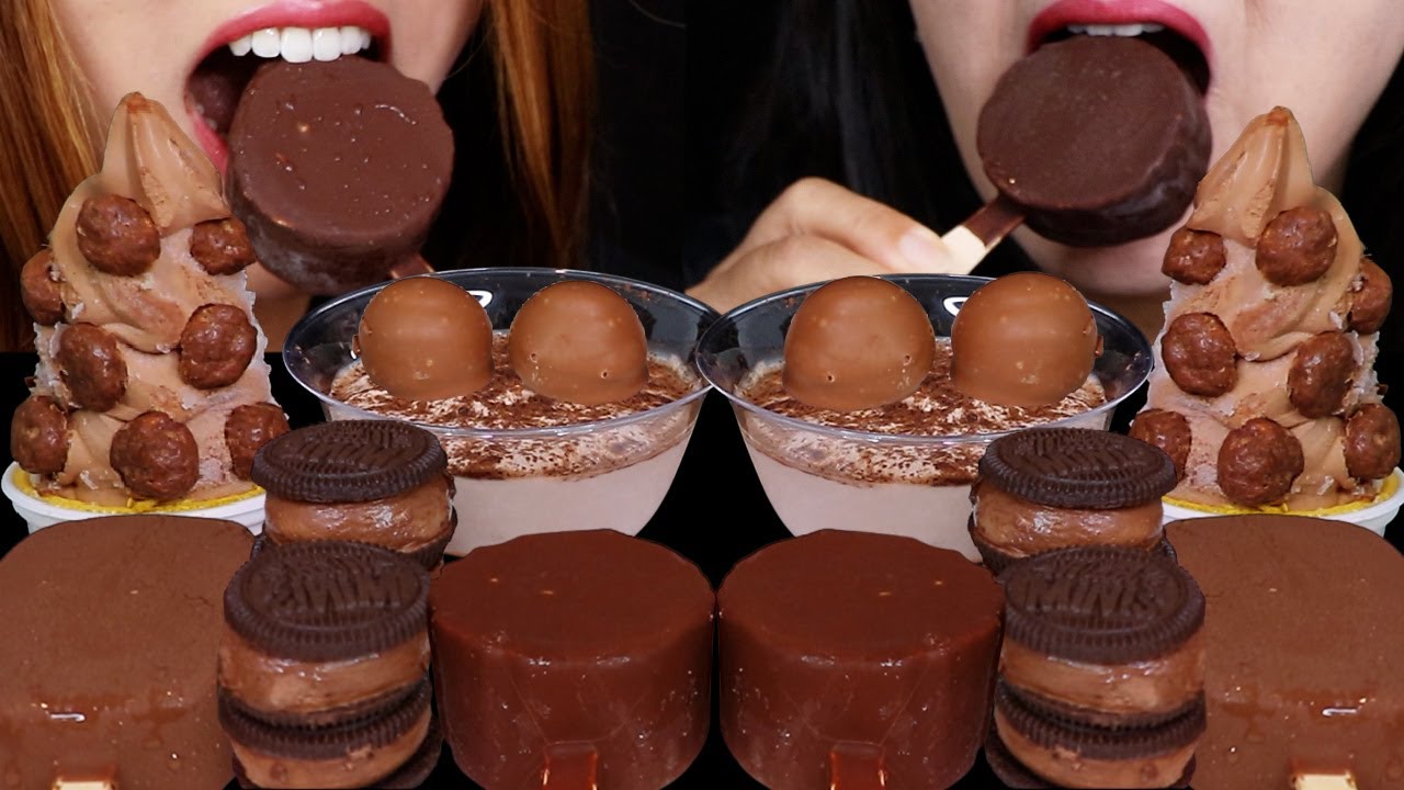 ASMR CHOCOLATE PARTY! DOVE ICE CREAM BARS, BUBBLY ICE CREAM CONE, ICE CREAM SANDWICHES, HERSHEY'S 먹방