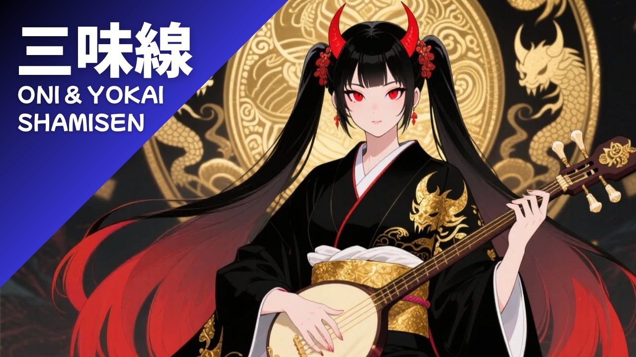 【三味線 BGM】　三味線・和太鼓・和楽器//Shamisen/Japanese drums/Japanese musical instruments 【鬼姫 三味線】345