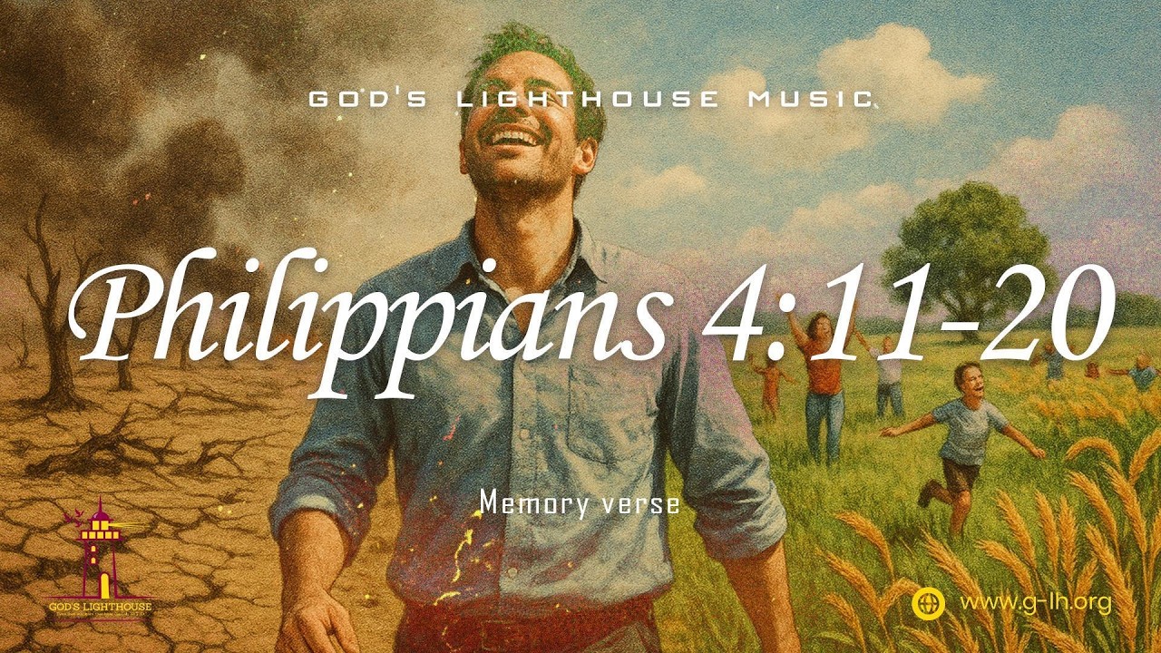 Philippians 4:11-20 || Memory Verse || Lyric Video || God's Lighthouse Music