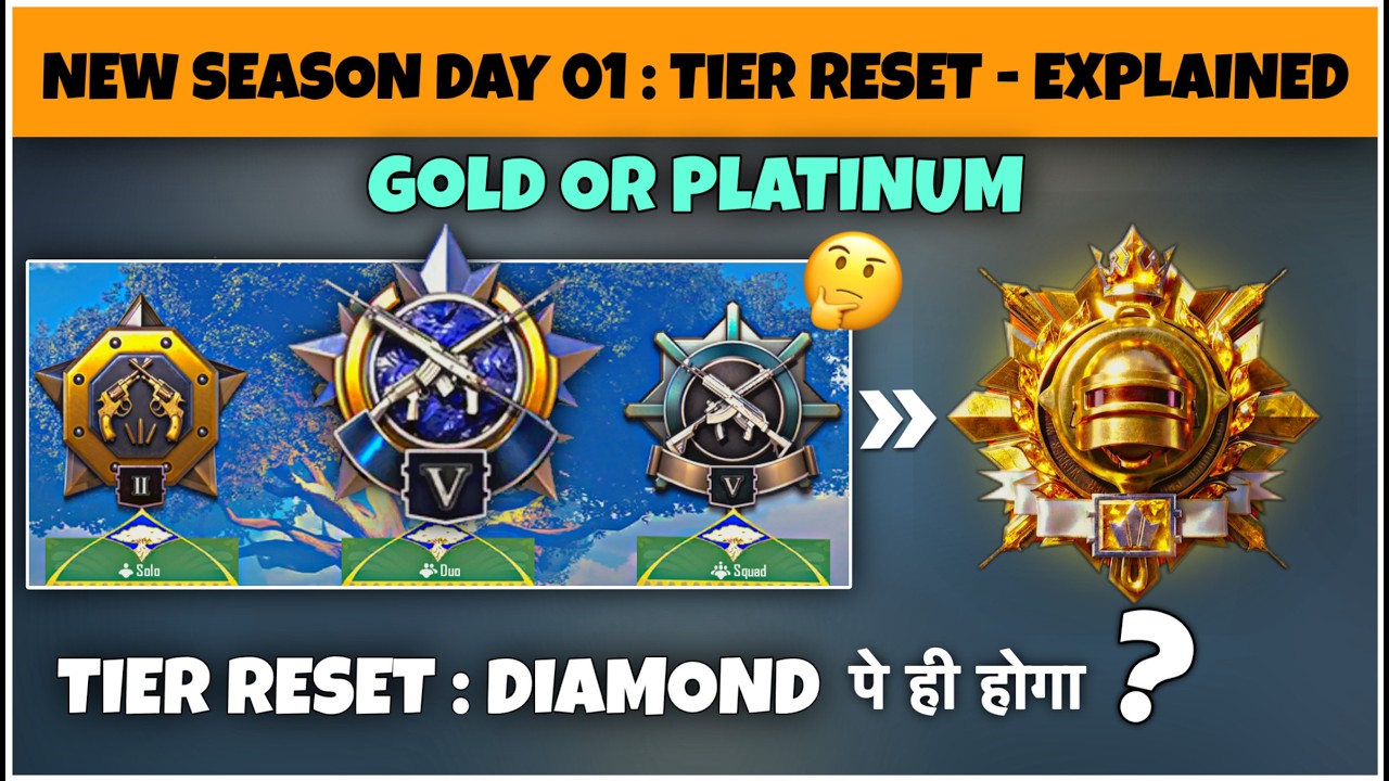 New Season Tier Reset Explained : Diamond or Platinum or Gold . Easy Rank-Push Tips & Strategy ✅