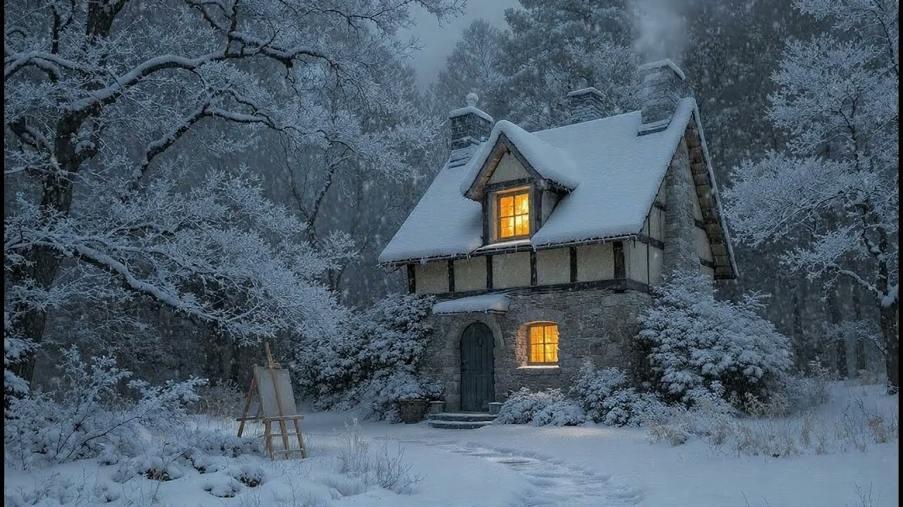 Serene Snowbound Hearth ❄️ Peaceful Medieval Instrumental (1 Hour)
