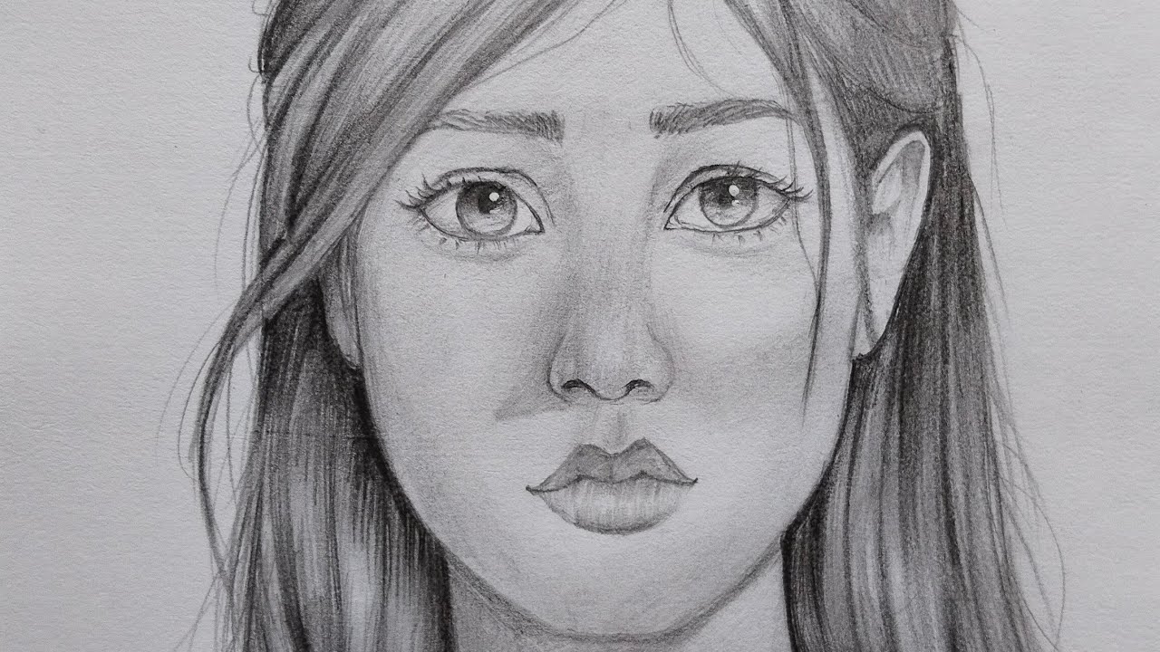 How to Draw a beautiful girl's face  using the Loomis Method step by step