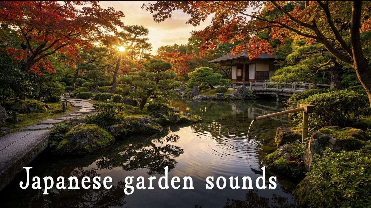 Japanese Garden Water Sounds 🌿 Relaxing Fountain & Pond Ambience (No Music)
