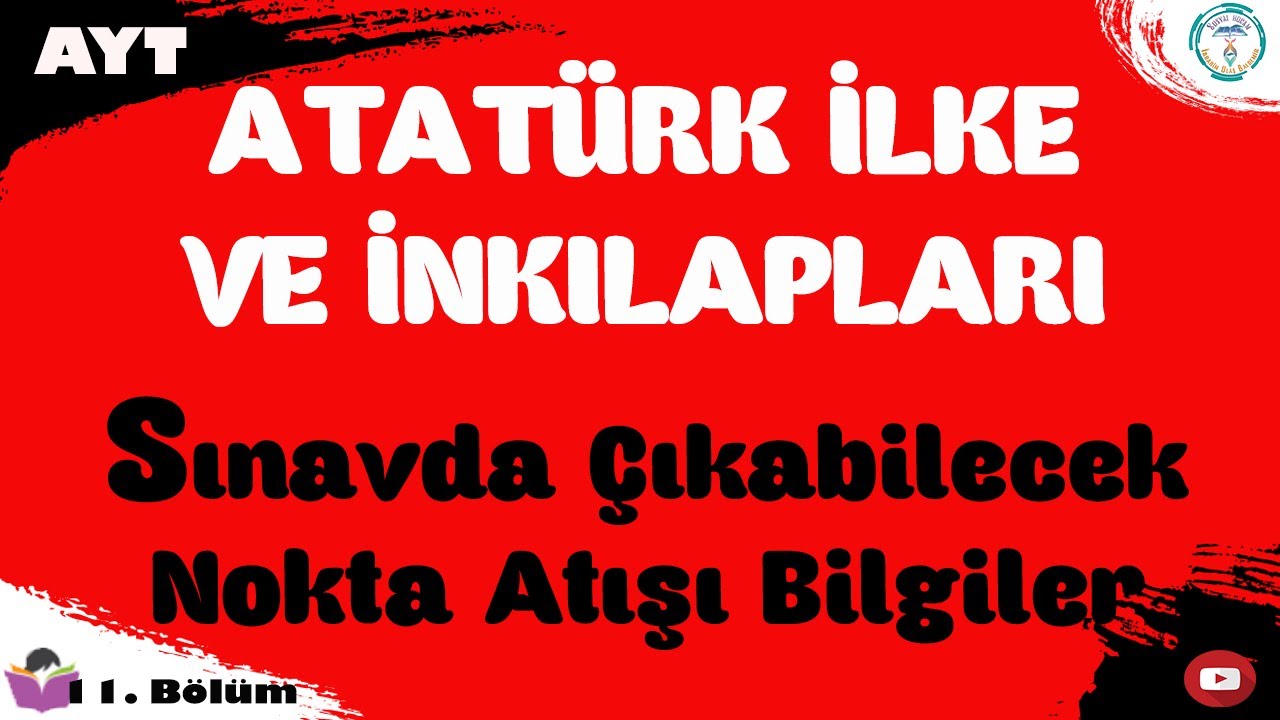 AYT Tarih 2020 - Atatürk İlke ve İnkılapları - Nokta Atışı Bilgiler