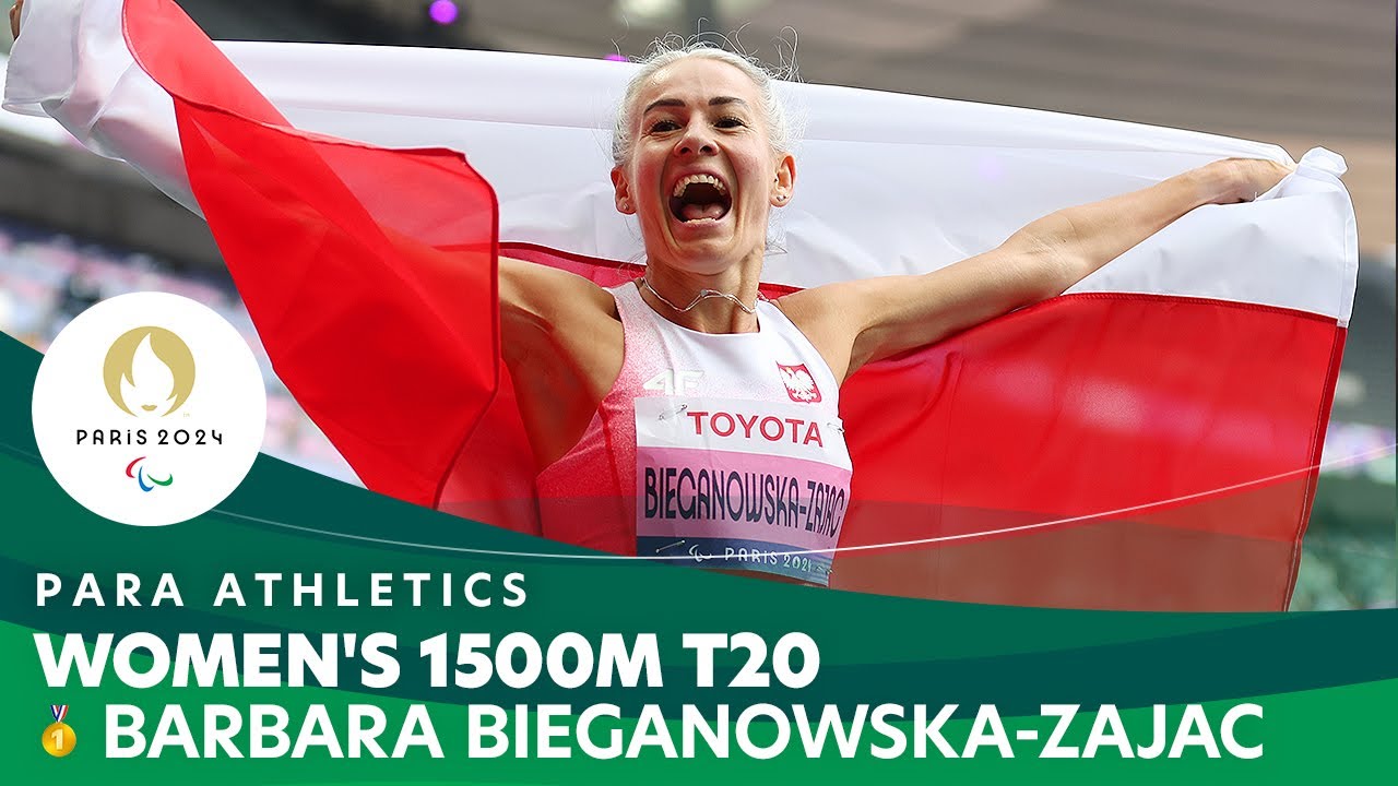 Triumph At Stade De France 🏟️🥇 Barbara Bieganowska-Zajac Wins 1500m T20 at #Paris2024