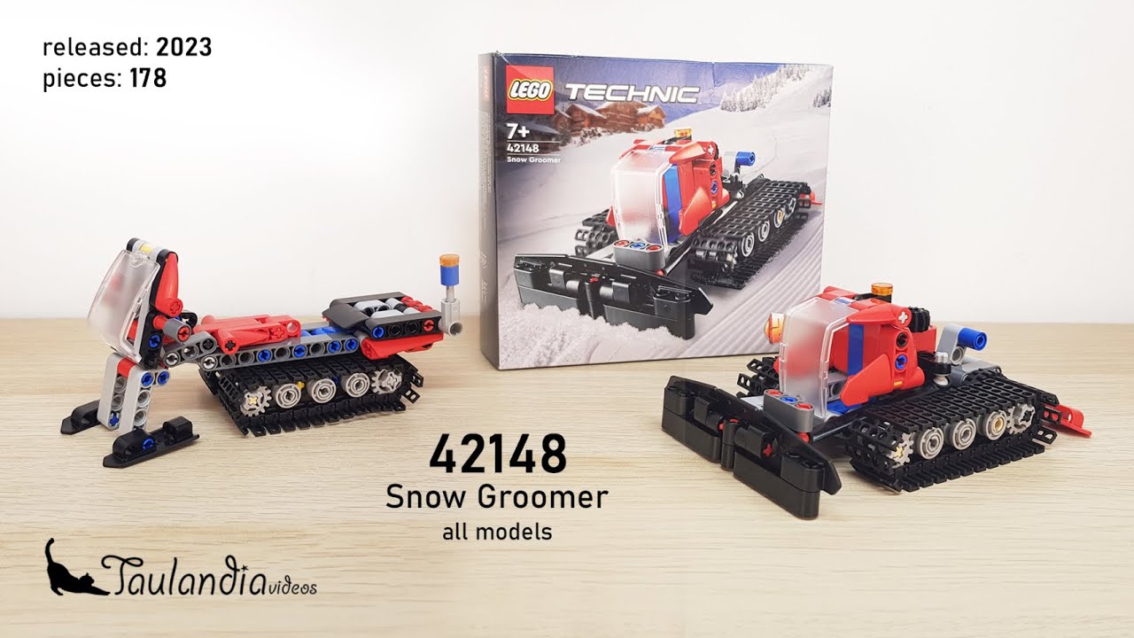 LEGO Technic 42148: Snow Groomer (2023) - Compilation - All Models - unboxing and speed building