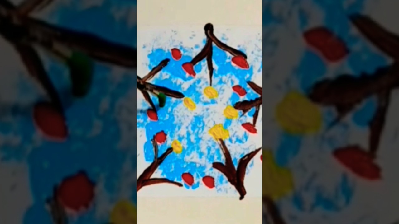 sonbahar 🍁🌳#art#faaliyet#akrilikboyama# #keşfet#sohrts#video #viral#resim#pratik#kolay#kısavideo