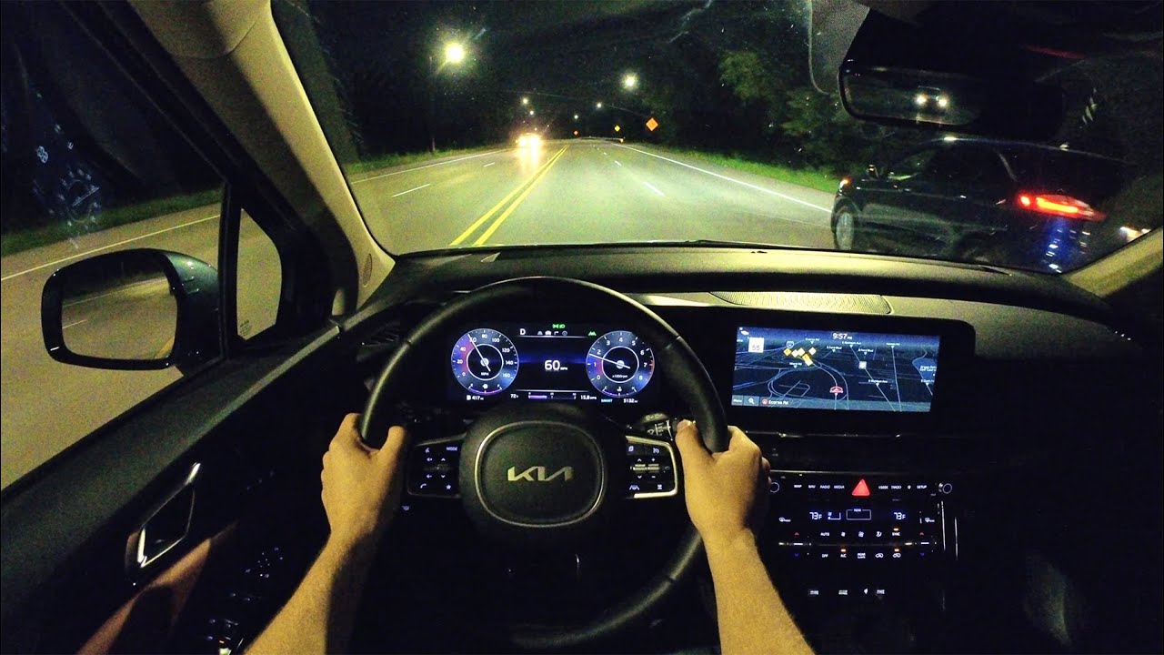 2022 Kia Carnival SX Prestige - POV Night Drive (Binaural Audio)